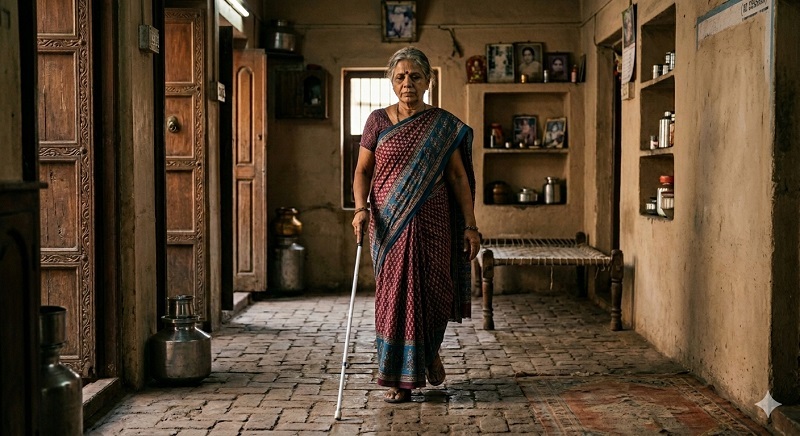 जेवण, उपचारासाठीचे पैसे नाकारत अंध महिलेला त्रास