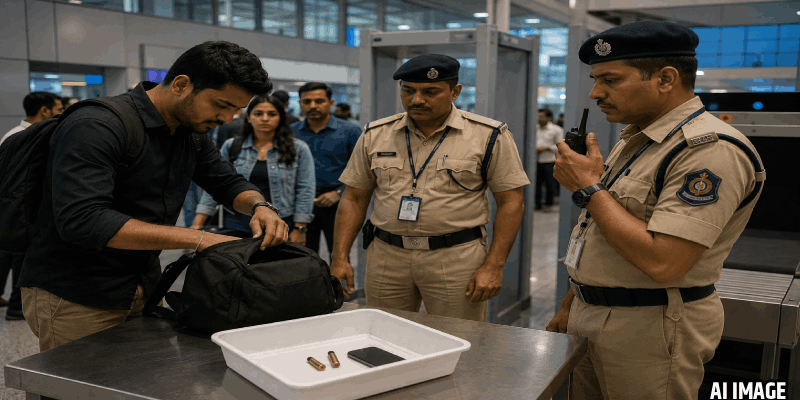 मोपा विमानतळावर मुंबईच्या प्रवाशाकडे सापडली रिकामी काडतुसे; गुन्हा दाखल