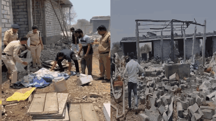मध्यप्रदेशात फटाक्यांच्या कारखान्यात भीषण स्फोट;  ३ जणांचा मृत्यू, १५ जण गंभीर जखमी