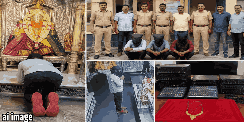 देवीला साकडे घालून देवीचेच मंगळसूत्र पळवले; पण 'लाल बुटांमुळे' प्लॅन उधळले!