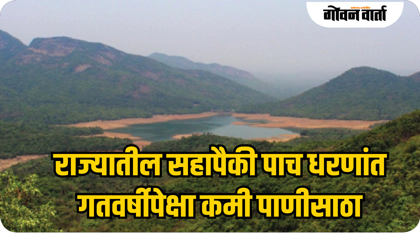 राज्यातील सहापैकी पाच धरणांत गतवर्षीपेक्षा कमी पाणीसाठा