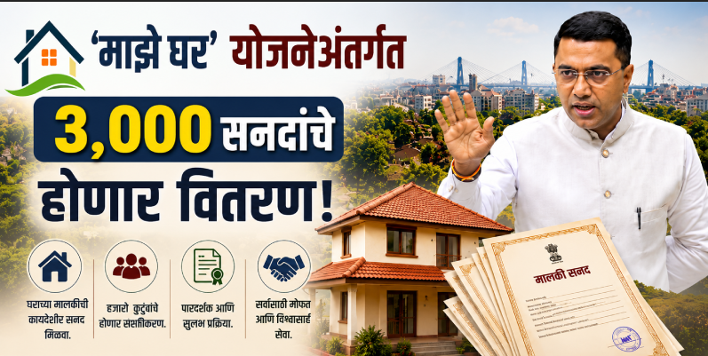माझे घर योजनेअंतर्गत आणखी ३ हजार सनदांचे होणार वितरण : मुख्यमंत्री डॉ. सावंत