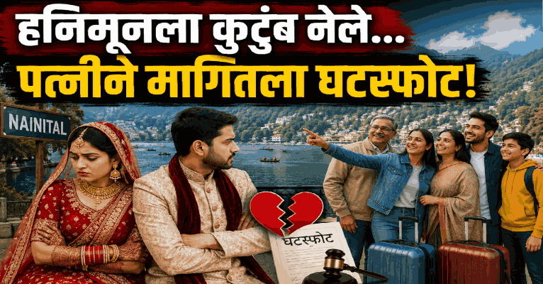 नैनिताल येथे हनिमूनला सोबत कुटुंबाला नेल्याने पत्नीने मागितला घटस्फोट